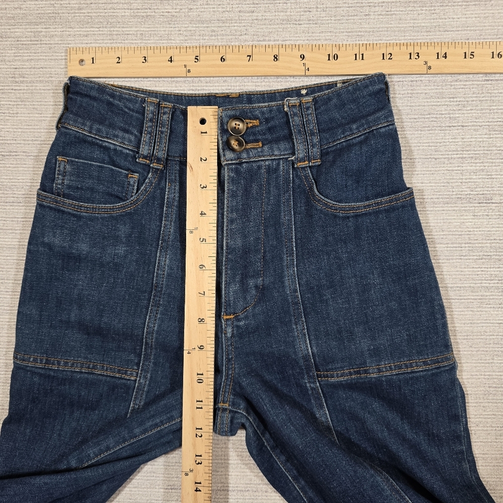 Pilcro High-Waist Cropped Wide-Leg Jeans in Dark Blue - Picture 8 of 10